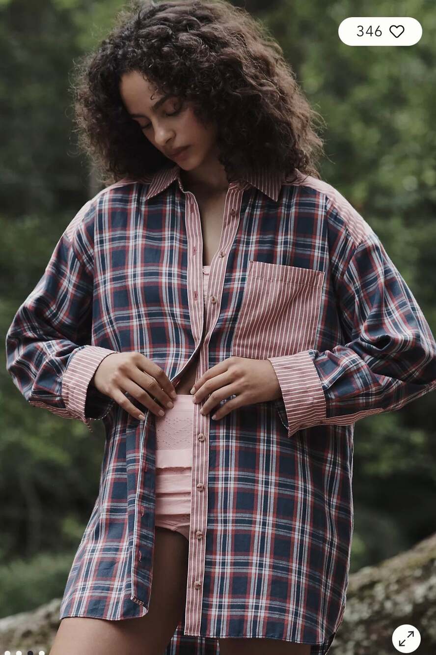 Anthropologie Flannel Boyfriend Buttondown Shirt Women’s Size Medium